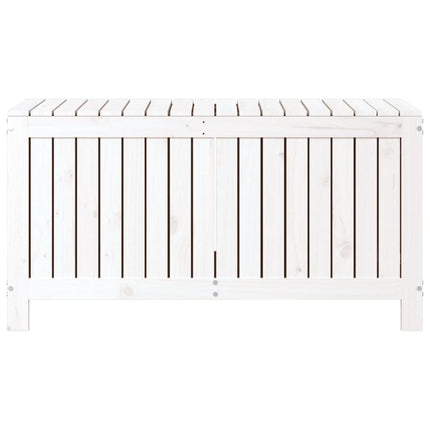 opbevaringskasse til haven 115x49x60 cm massivt fyrretræ hvid