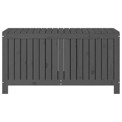 opbevaringskasse til haven 121x55x64 cm massivt fyrretræ grå