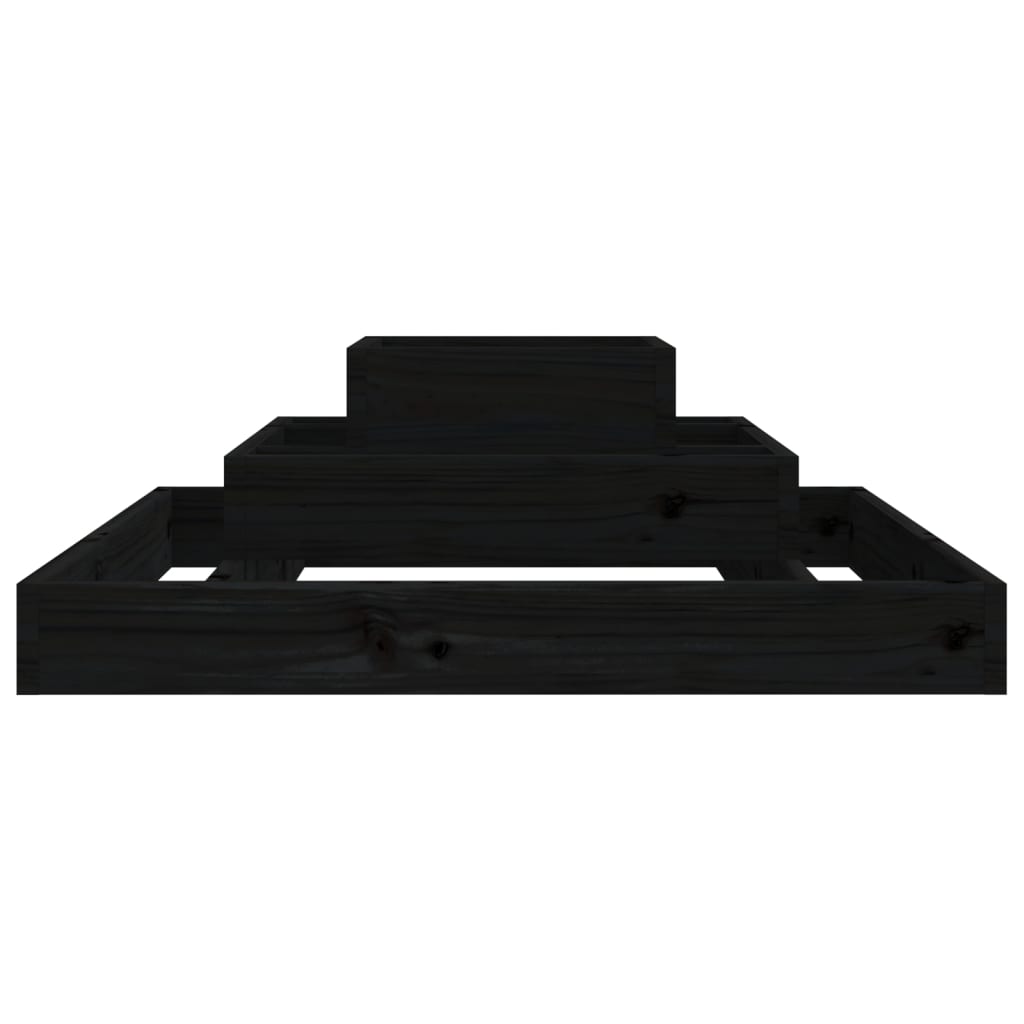 plantekasse 80x80x27 cm massivt fyrretræ sort