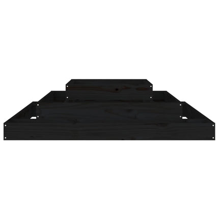 plantekasse 110x110x27 cm massivt fyrretræ sort