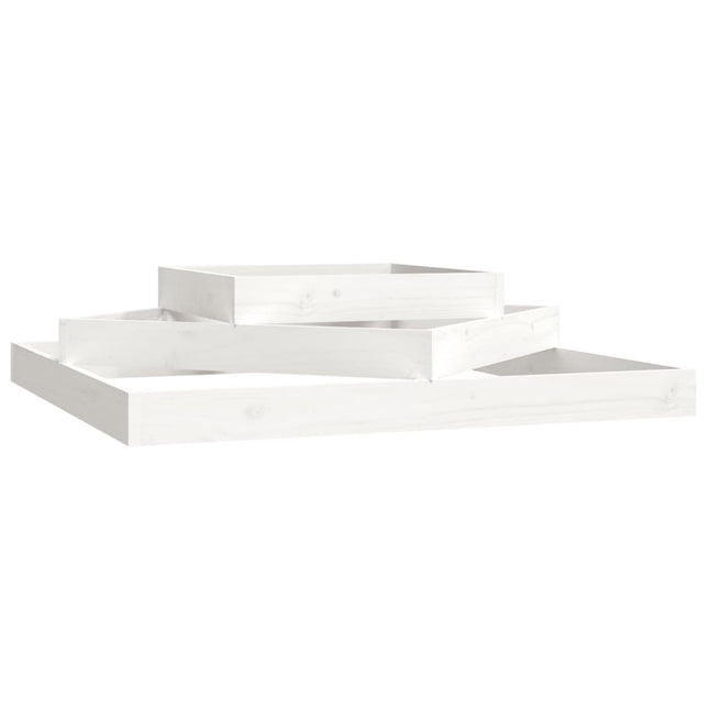 plantekasse 112x112x27 cm massivt fyrretræ hvid
