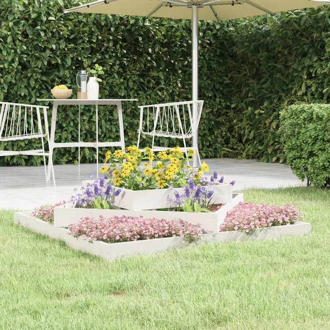 plantekasse 112x112x27 cm massivt fyrretræ hvid