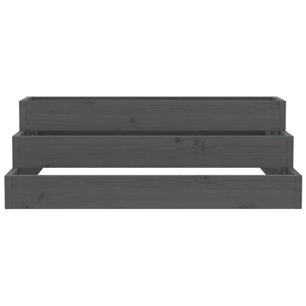 plantekasse 80x80x27 cm massivt fyrretræ grå