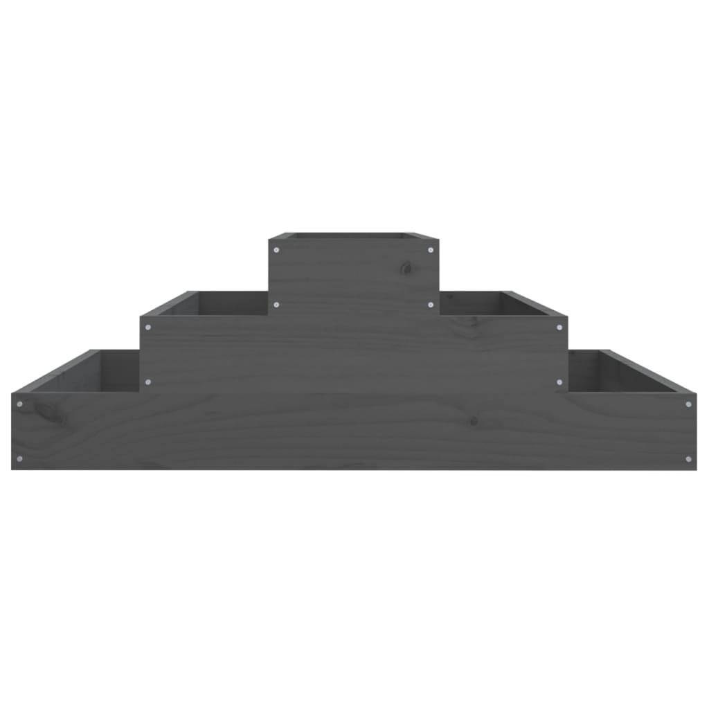 plantekasse 80x80x27 cm massivt fyrretræ grå