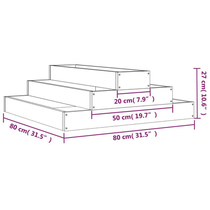 plantekasse 80x80x27 cm massivt fyrretræ gyldenbrun