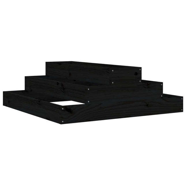 plantekasse 80x80x27 cm massivt fyrretræ sort