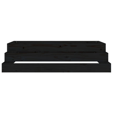 plantekasse 110x110x27 cm massivt fyrretræ sort