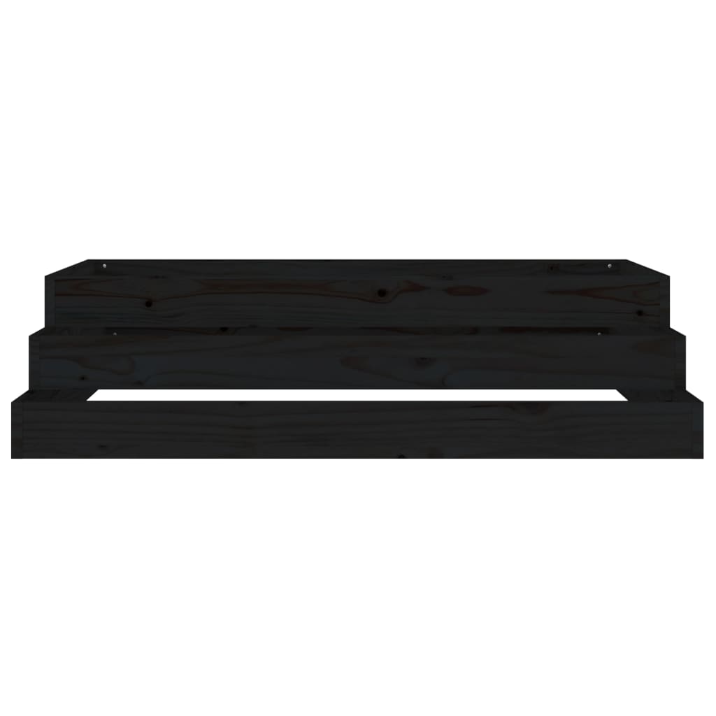 plantekasse 110x110x27 cm massivt fyrretræ sort