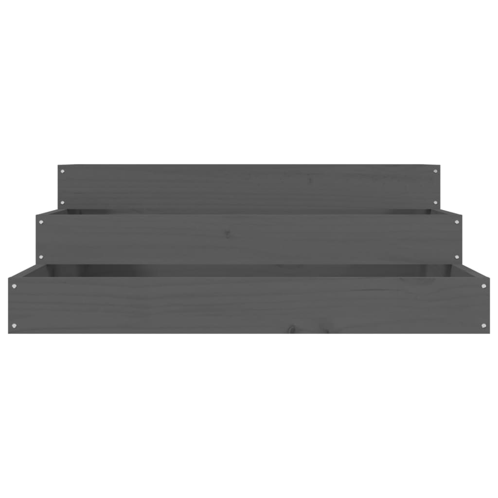 plantekasse 78x78x27 cm massivt fyrretræ grå