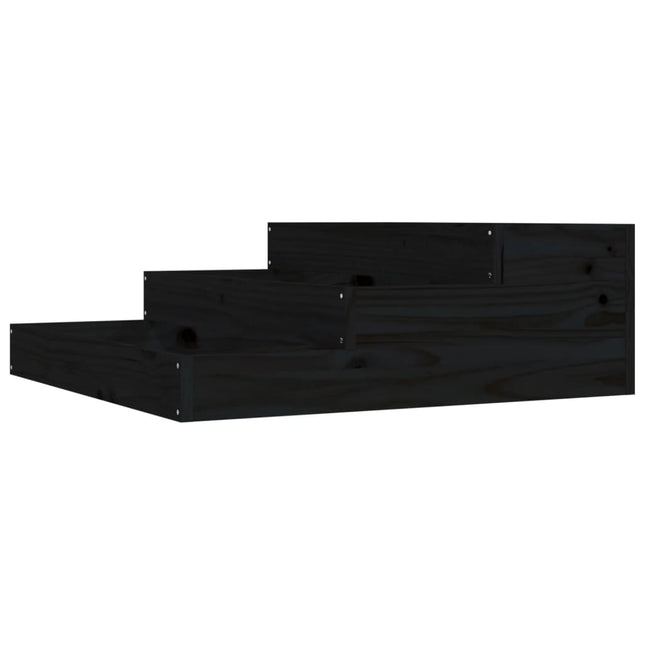 plantekasse 78x78x27 cm massivt fyrretræ sort