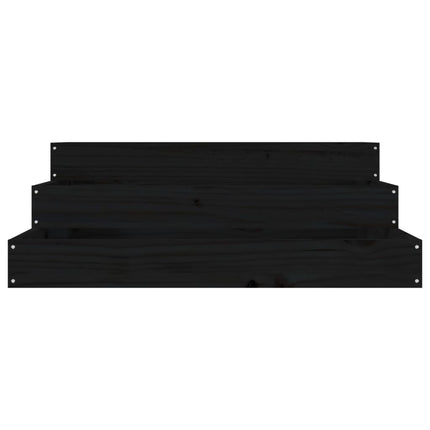 plantekasse 78x78x27 cm massivt fyrretræ sort