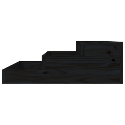plantekasse 78x78x27 cm massivt fyrretræ sort