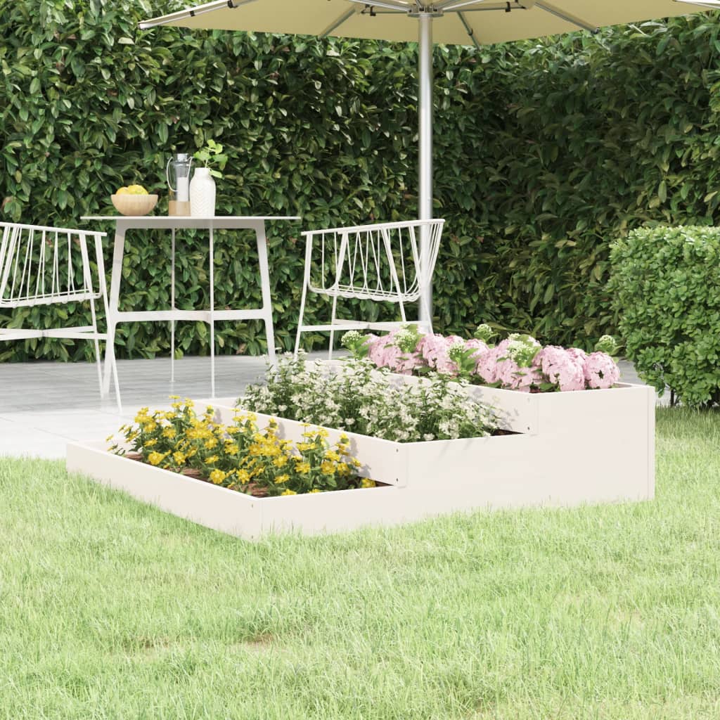 plantekasse 107x107x27 cm massivt fyrretræ hvid
