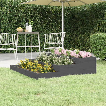plantekasse 107x107x27 cm massivt fyrretræ grå