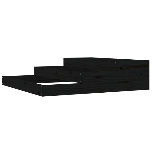 plantekasse 107x107x27 cm massivt fyrretræ sort