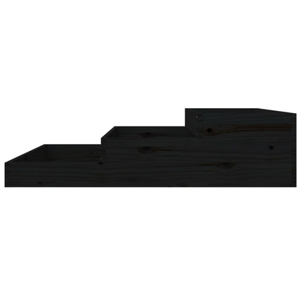 plantekasse 107x107x27 cm massivt fyrretræ sort