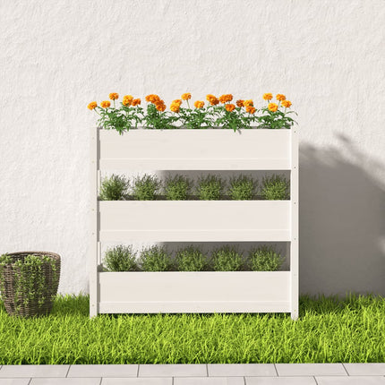plantekasse 112x25x104,5 cm massivt fyrretræ hvid