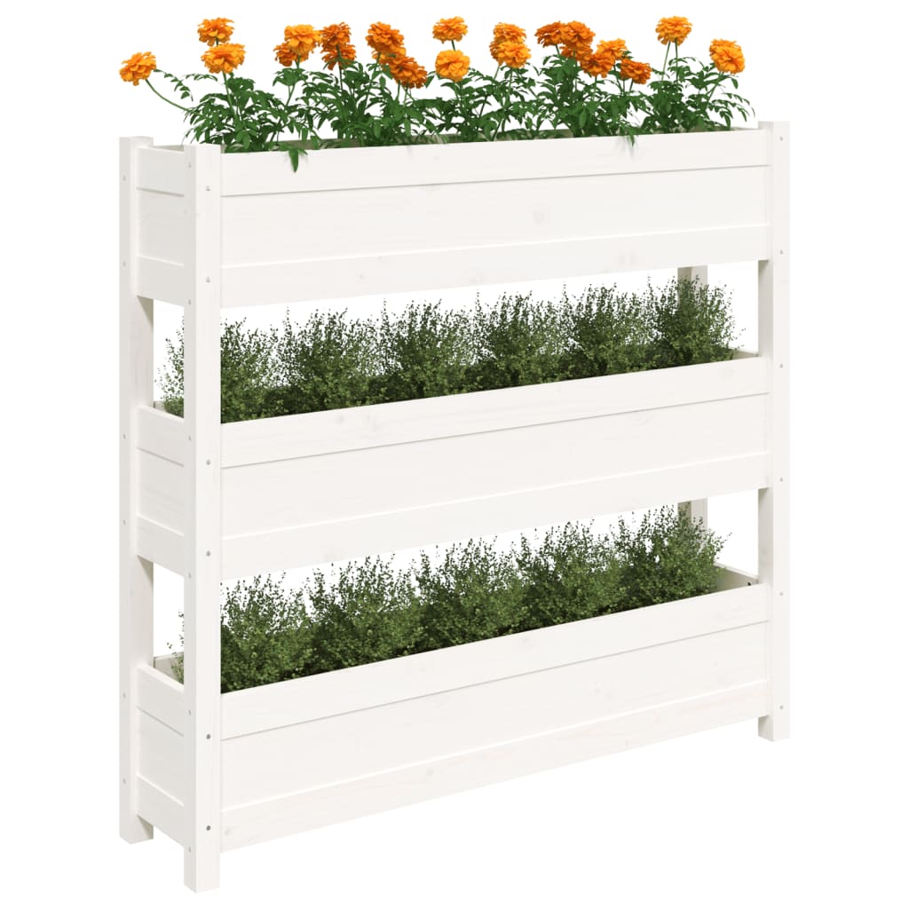 plantekasse 112x25x104,5 cm massivt fyrretræ hvid