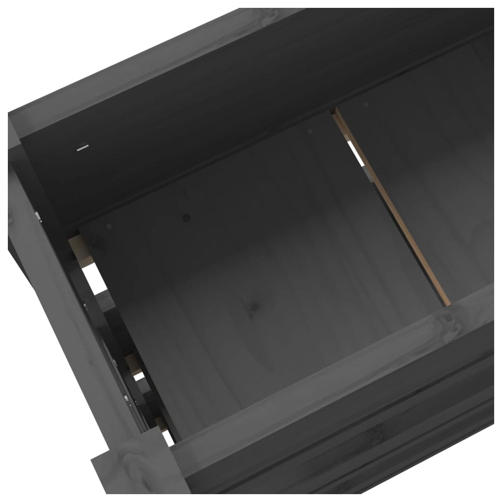 plantekasse 112x25x104,5 cm massivt fyrretræ grå