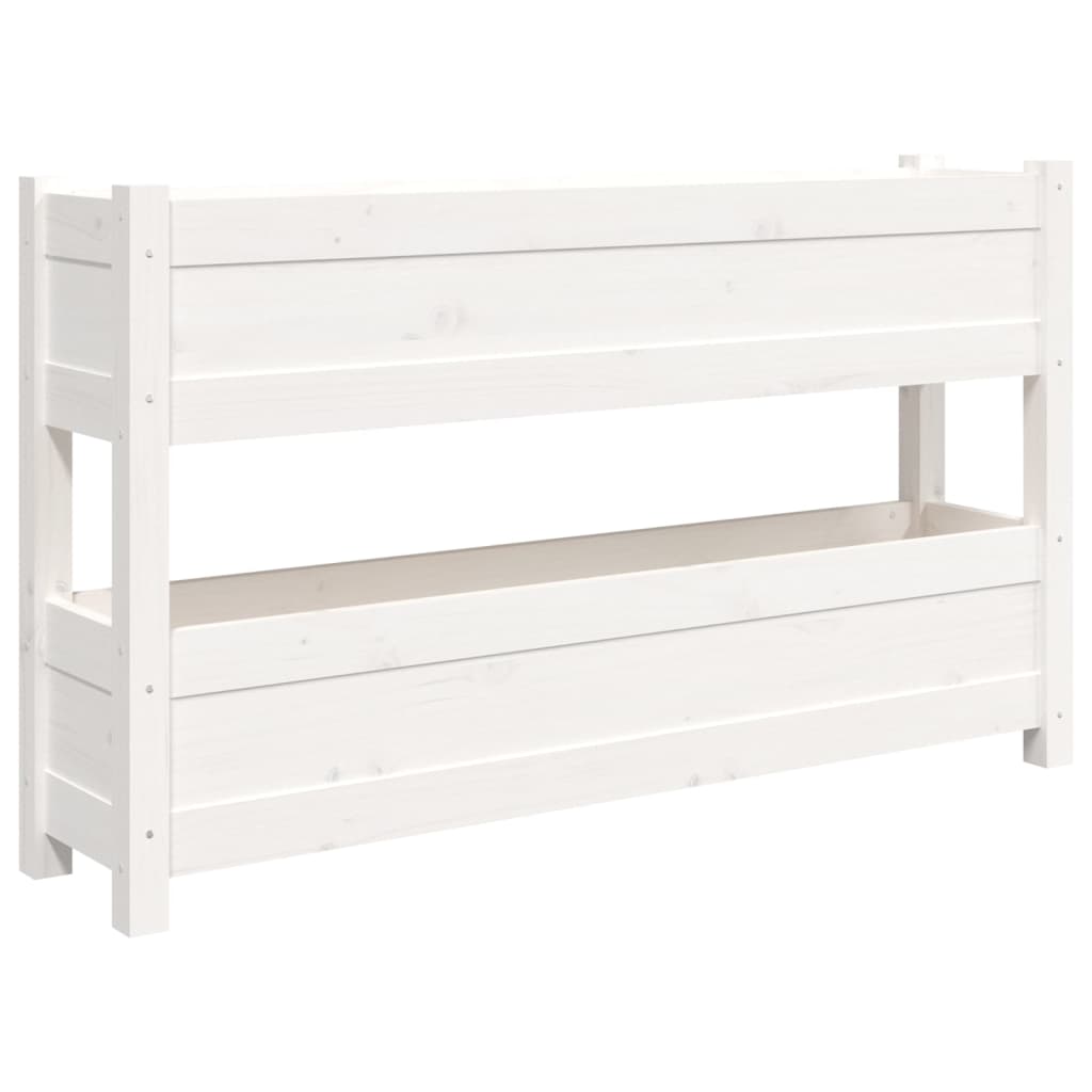 plantekasse 112x25x66 cm massivt fyrretræ hvid