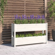 plantekasse 112x25x66 cm massivt fyrretræ hvid