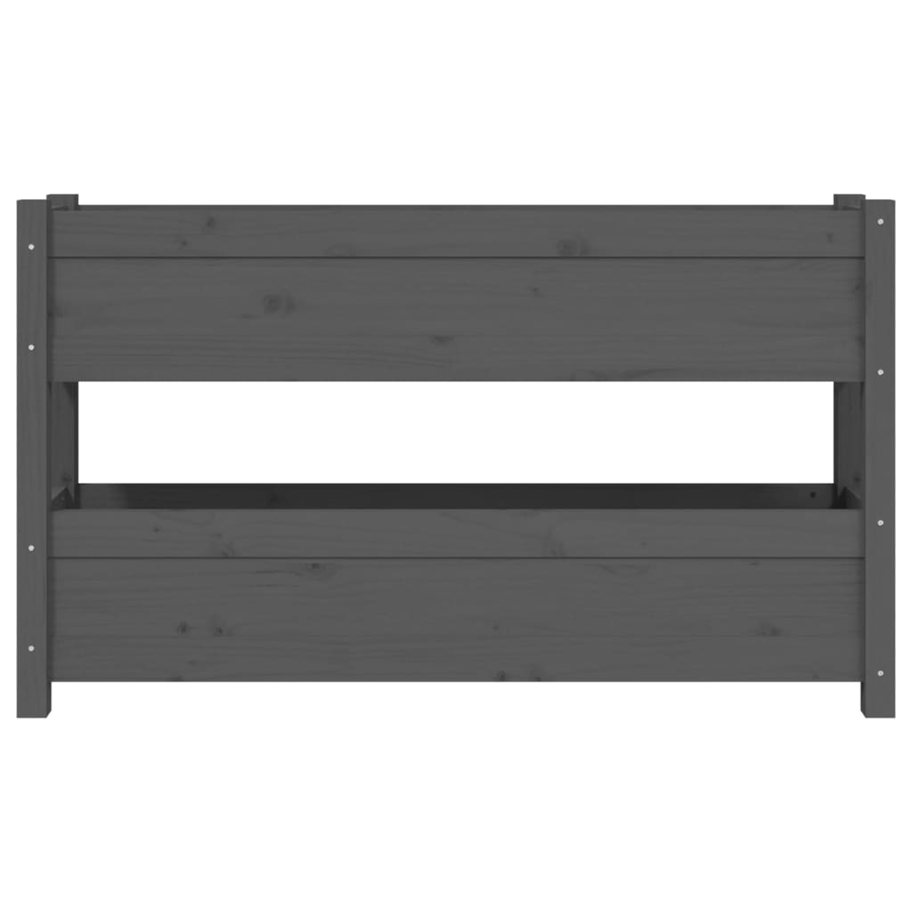 plantekasse 112x25x66 cm massivt fyrretræ grå