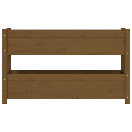 plantekasse 112x25x66 cm massivt fyrretræ gyldenbrun