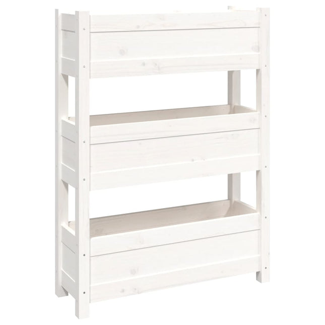 plantekasse 77x25x104,5 cm massivt fyrretræ hvid