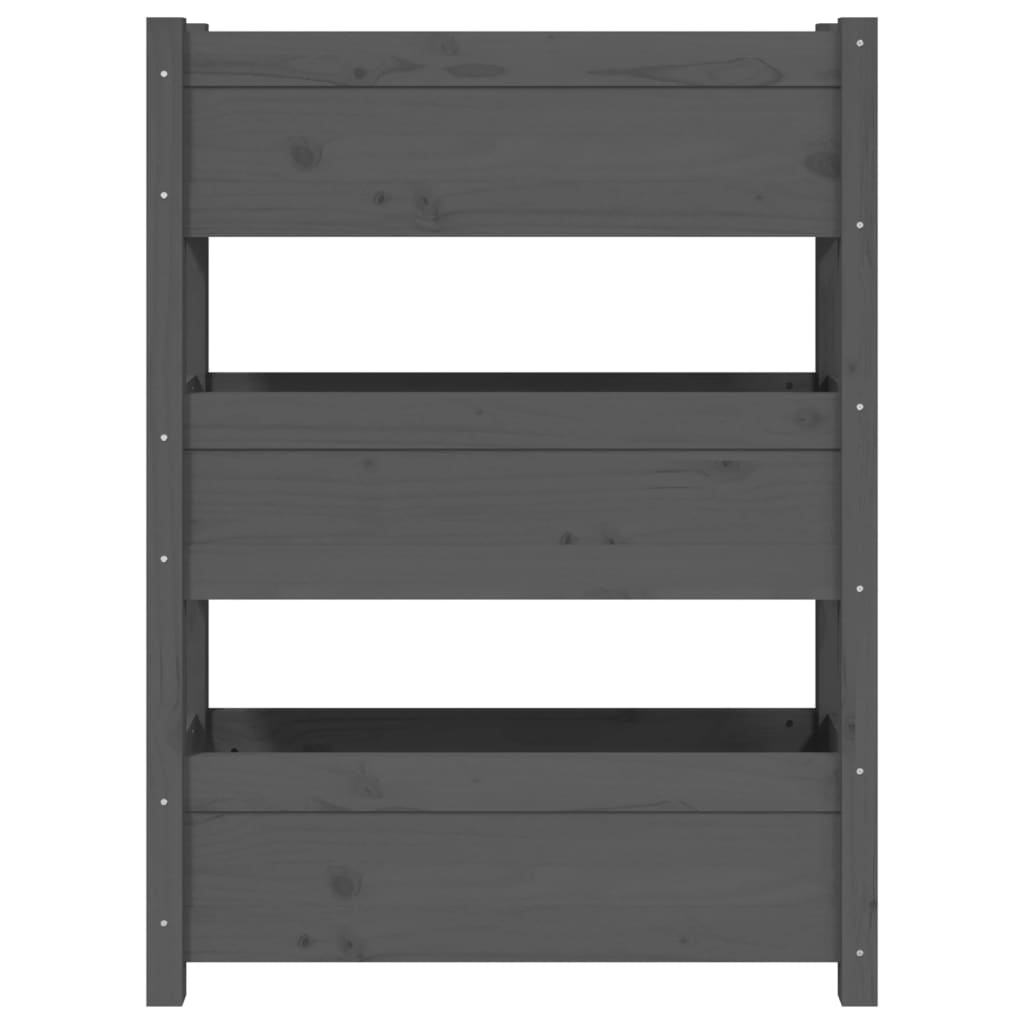 plantekasse 77x25x104,5 cm massivt fyrretræ grå
