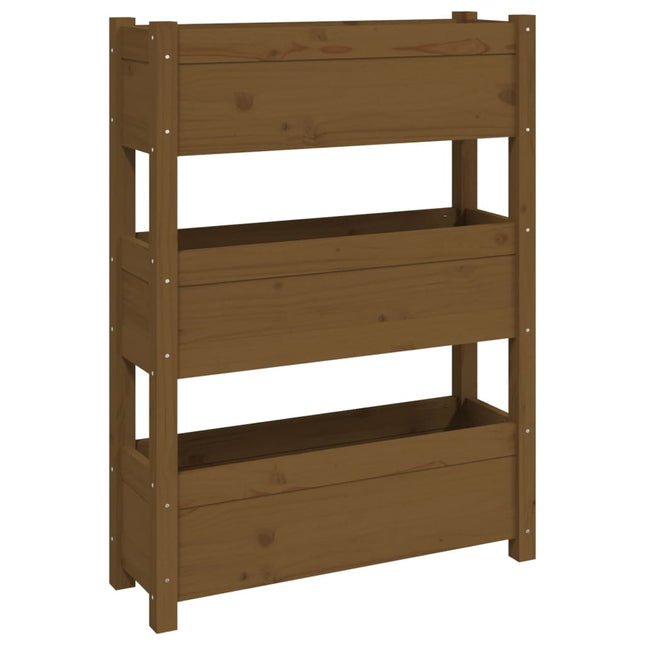 plantekasse 77x25x104,5 cm massivt fyrretræ gyldenbrun