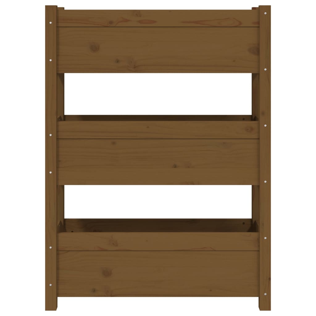 plantekasse 77x25x104,5 cm massivt fyrretræ gyldenbrun