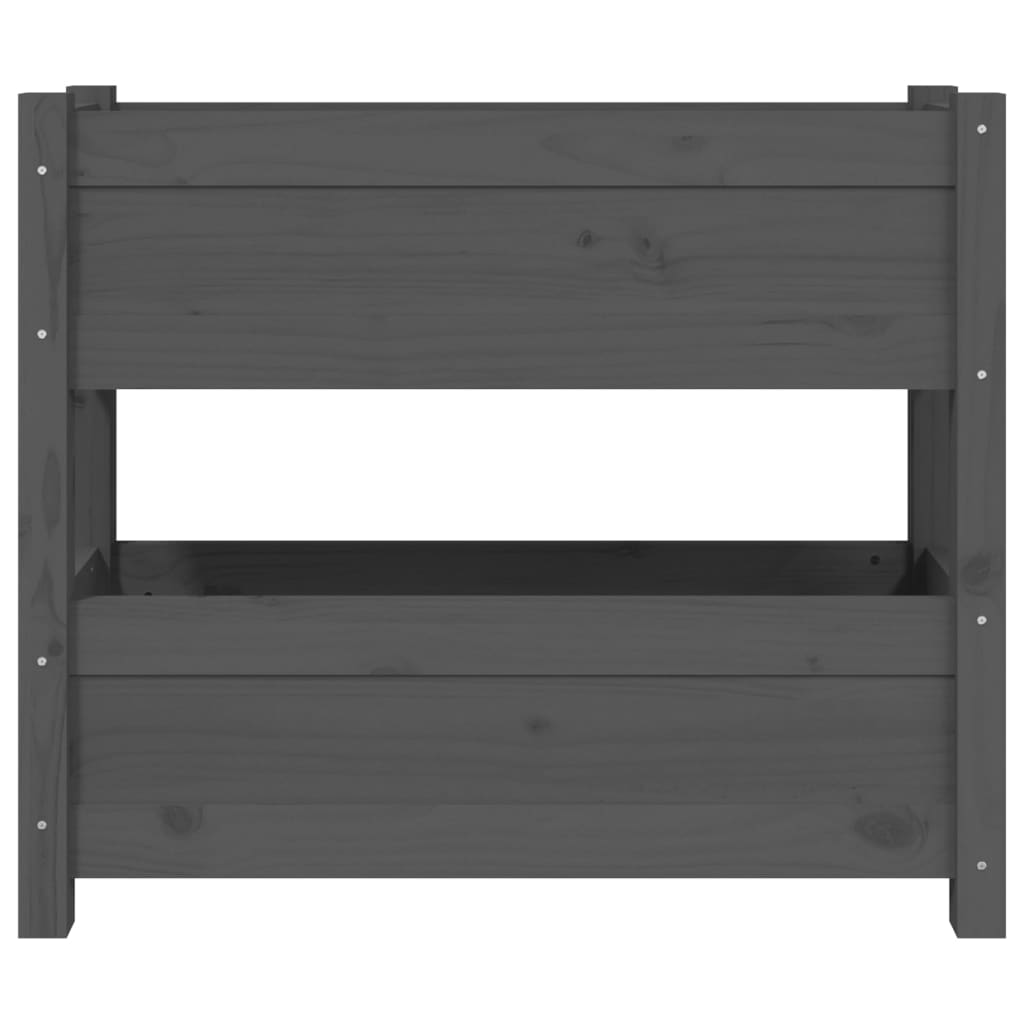 plantekasse 77x25x66 cm massivt fyrretræ grå