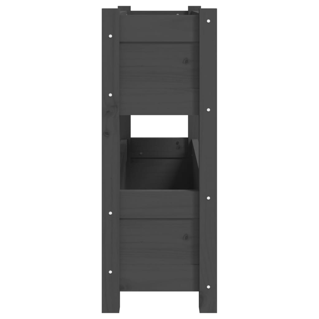 plantekasse 77x25x66 cm massivt fyrretræ grå