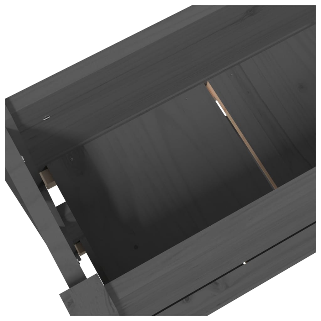plantekasse 77x25x66 cm massivt fyrretræ grå