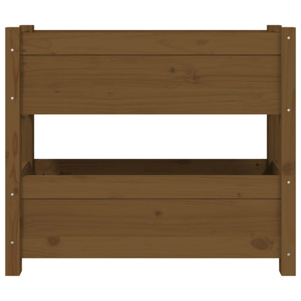 plantekasse 77x25x66 cm massivt fyrretræ gyldenbrun