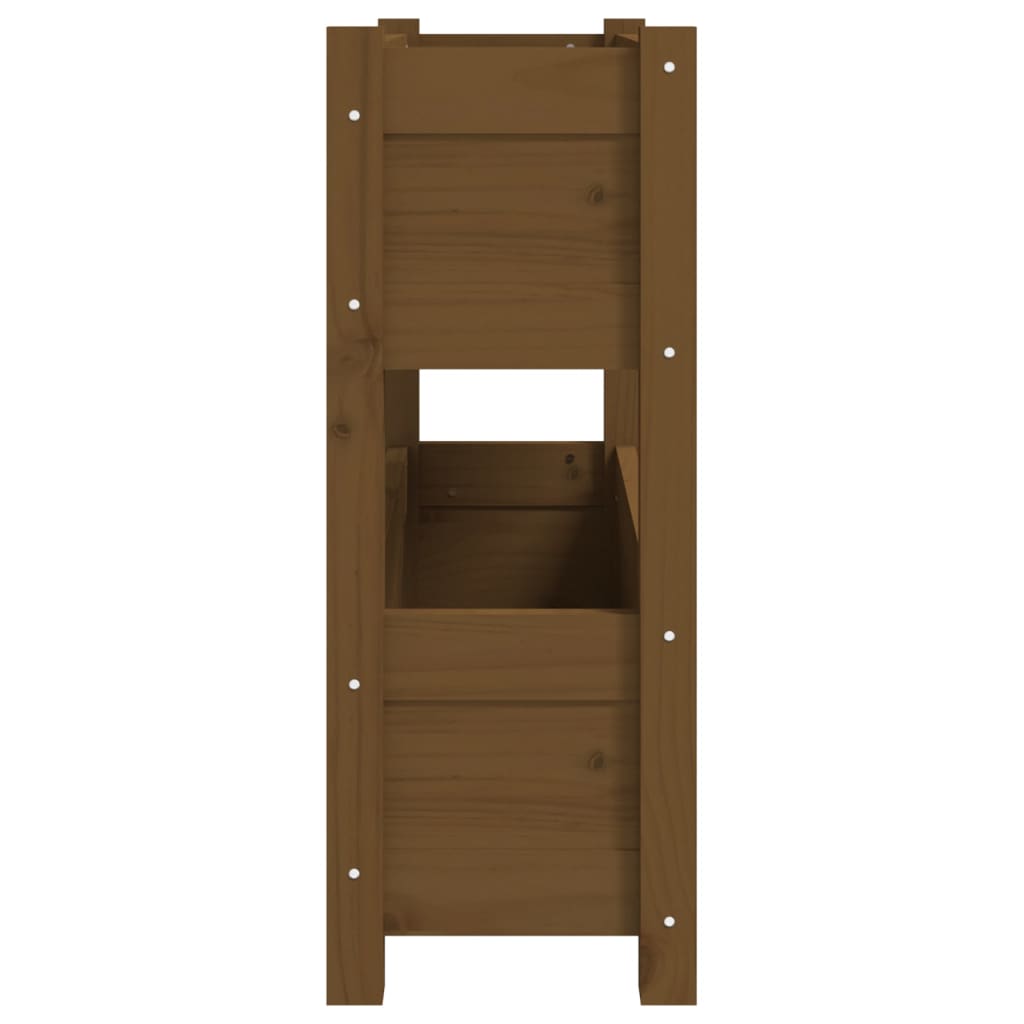 plantekasse 77x25x66 cm massivt fyrretræ gyldenbrun