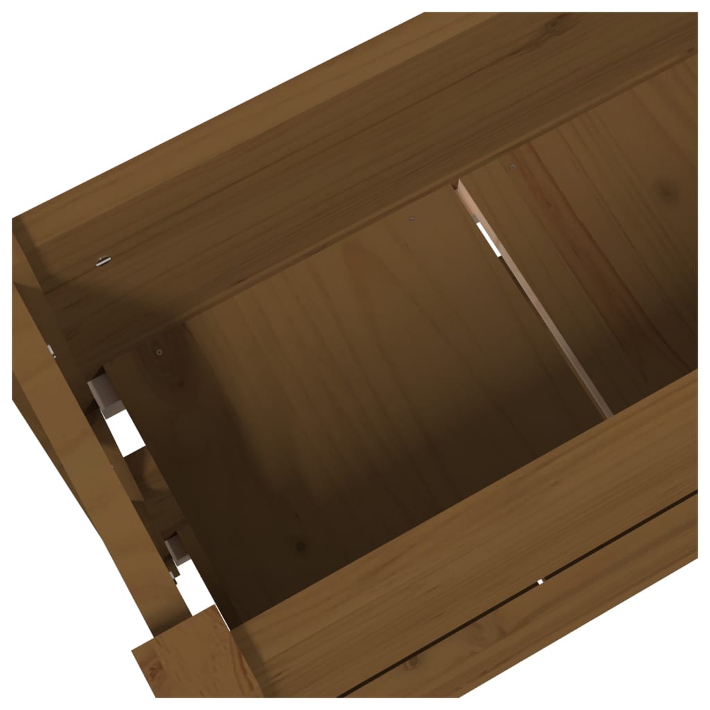 plantekasse 77x25x66 cm massivt fyrretræ gyldenbrun