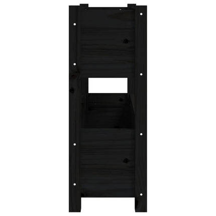 plantekasse 77x25x66 cm massivt fyrretræ sort