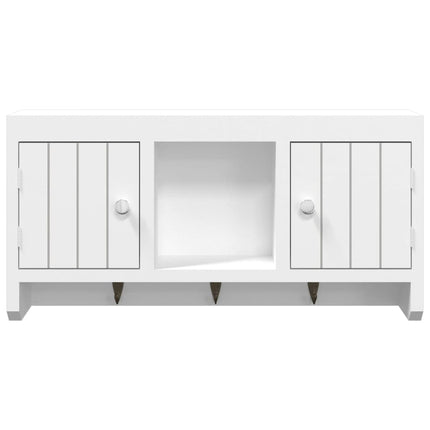 nøgleskab 40x8,5x20 cm konstrueret træ og stål hvid