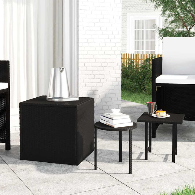 sideborde 3 stk. polyrattan sort