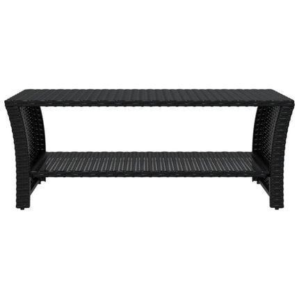 sofabord 100x50x40 cm polyrattan sort