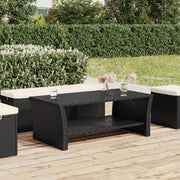 sofabord 100x50x40 cm polyrattan sort