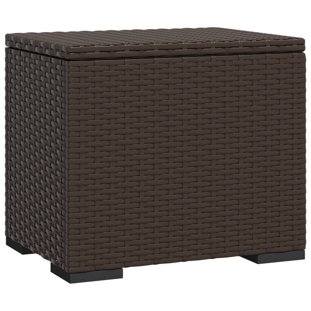 ottoman med hynde 40x30x40 cm polyrattan brun