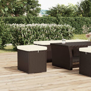 ottoman med hynde 40x30x40 cm polyrattan brun