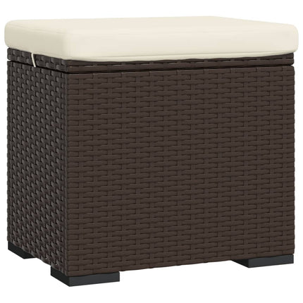 ottomaner med hynder 2 stk. 40x30x40 cm polyrattan brun