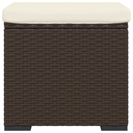 ottomaner med hynder 2 stk. 40x30x40 cm polyrattan brun