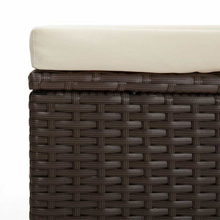 ottomaner med hynder 2 stk. 40x30x40 cm polyrattan brun