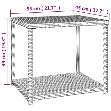 sidebord 55x45x49 cm polyrattan sort