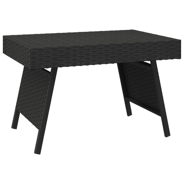 foldbart sidebord 60x40x38 cm polyrattan sort