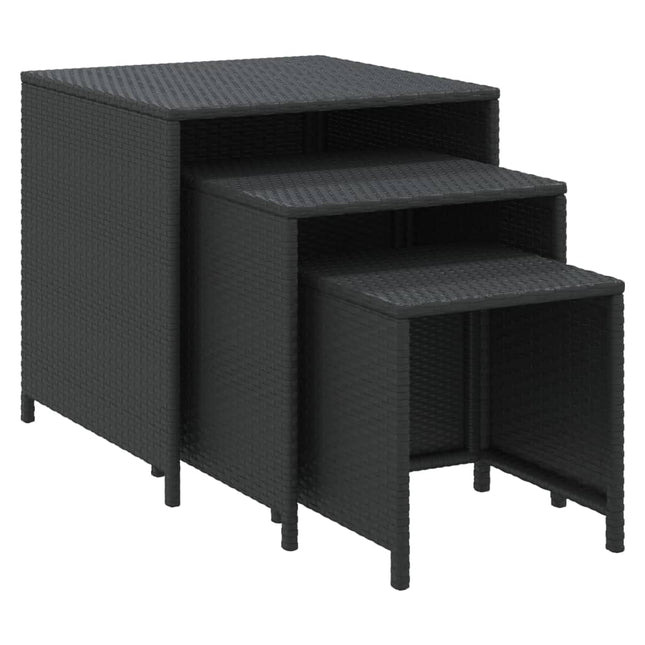 indskudsborde 3 stk. polyrattan sort